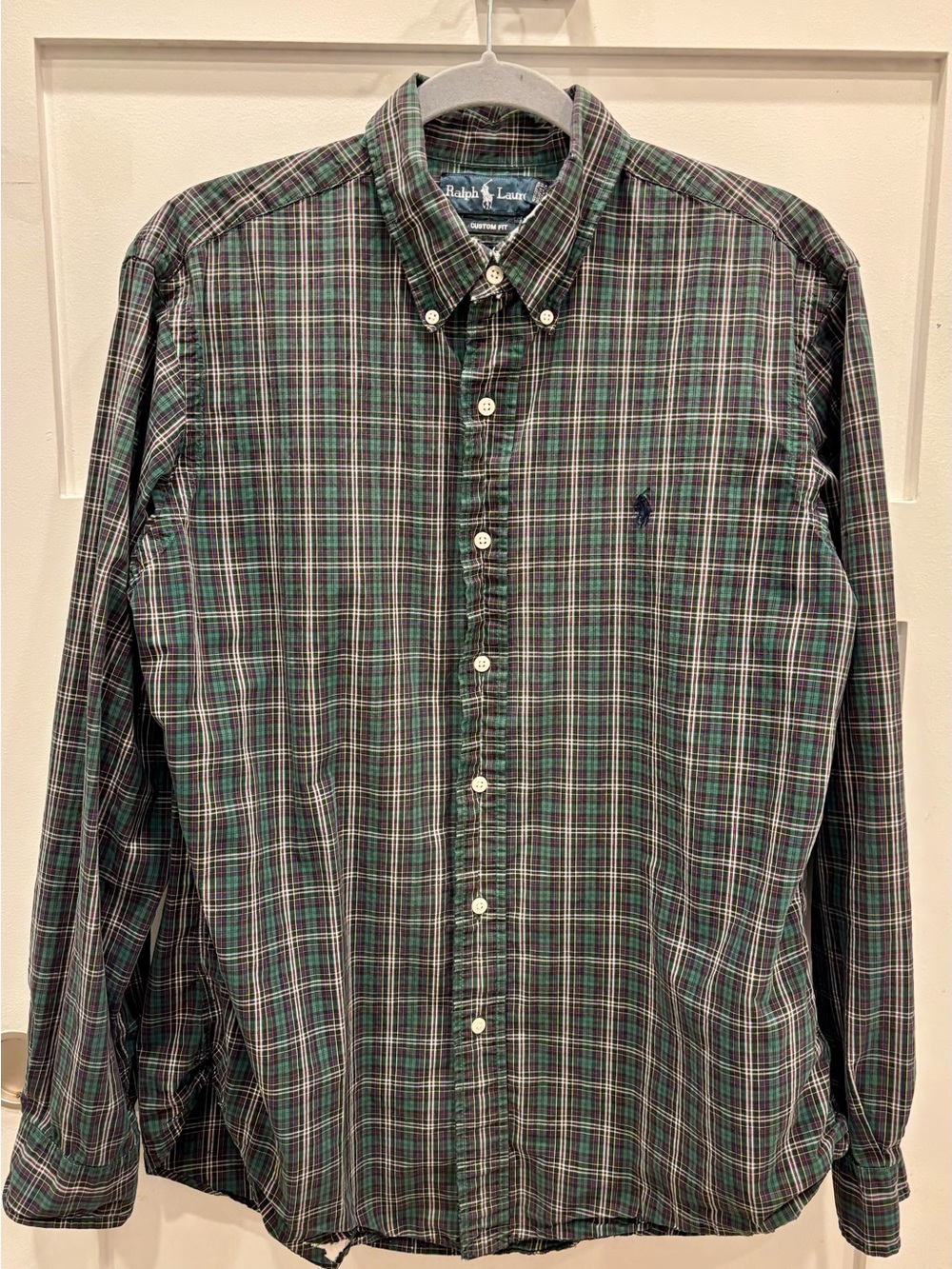 Ralph Lauren Green and Blue Plaid Button-Down  Shirt